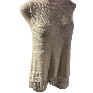 womens bone white sweater blouse gently used b y o&O